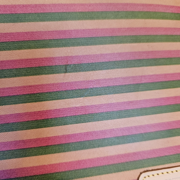 Dooney & Bourke Striped Leather Shoulder Bag Small Hobo Style - Picture 11 of 12